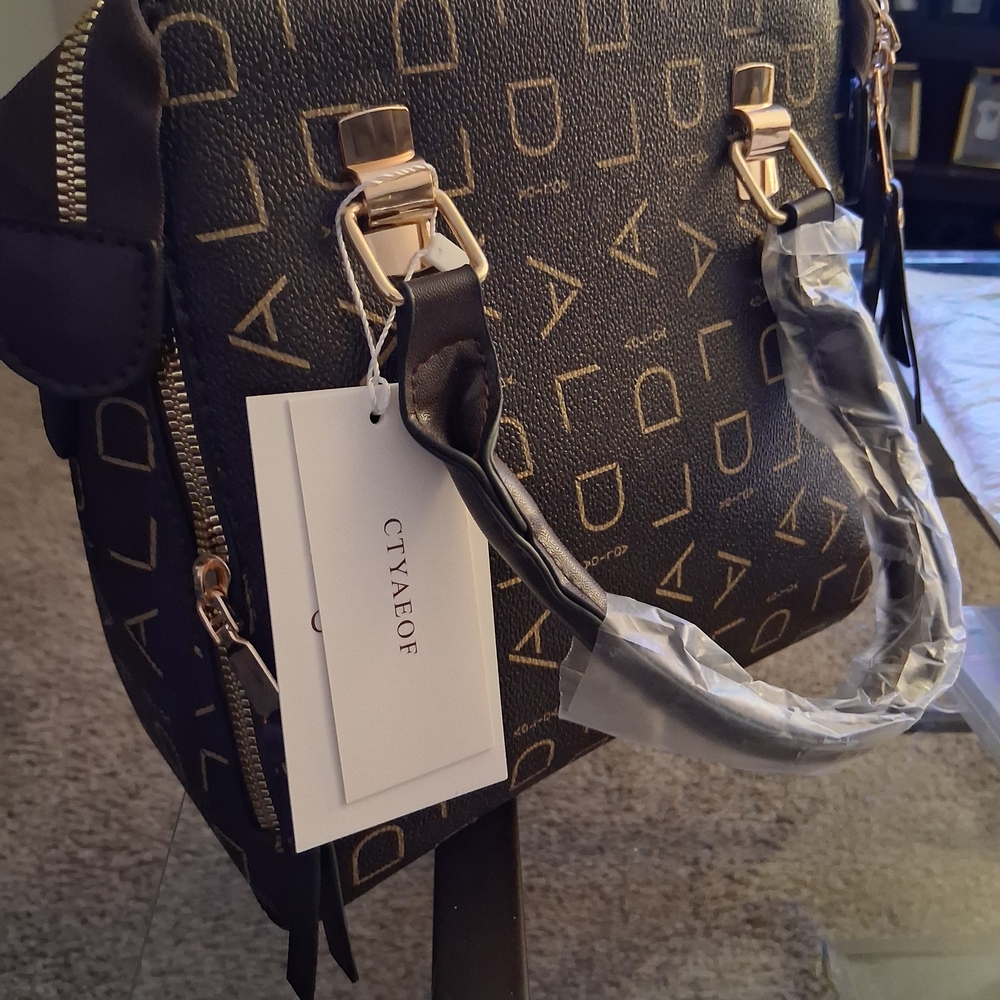 Aldo Coffee Brown and Gold Handbag - Picture 2 of 4